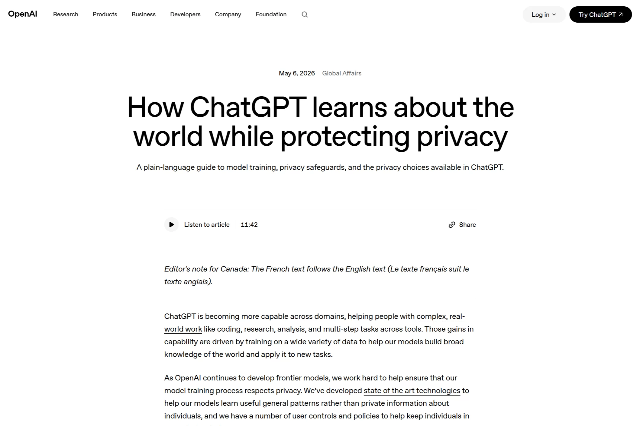 ChatGPTはプライバシーを保護しながらどのように学習するのか